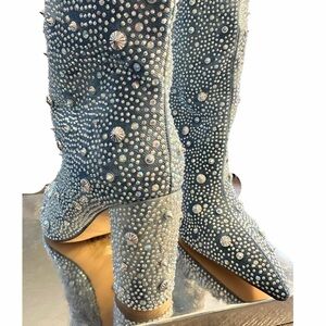 Azalea Wang Admiral denim boots - 8.5